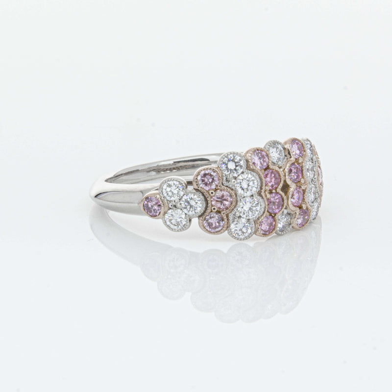 Deja Vu Platinum and Rose Gold Pink Diamond Ring-Ring-Walker & Hall