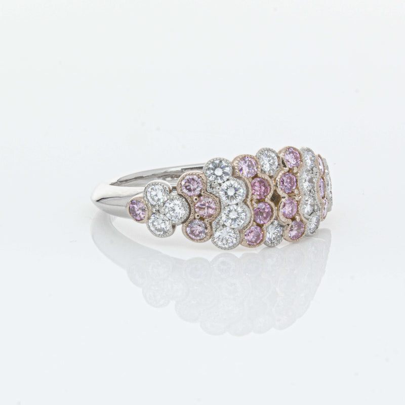 Deja Vu Platinum and Rose Gold Pink Diamond Ring-Ring-Walker & Hall