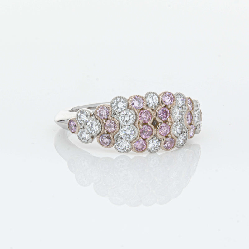 Deja Vu Platinum and Rose Gold Pink Diamond Ring-Ring-Walker & Hall