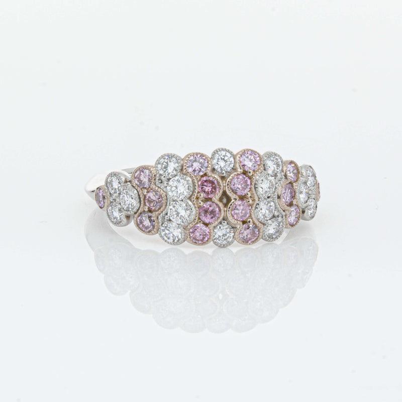 Deja Vu Platinum and Rose Gold Pink Diamond Ring-Ring-Walker & Hall