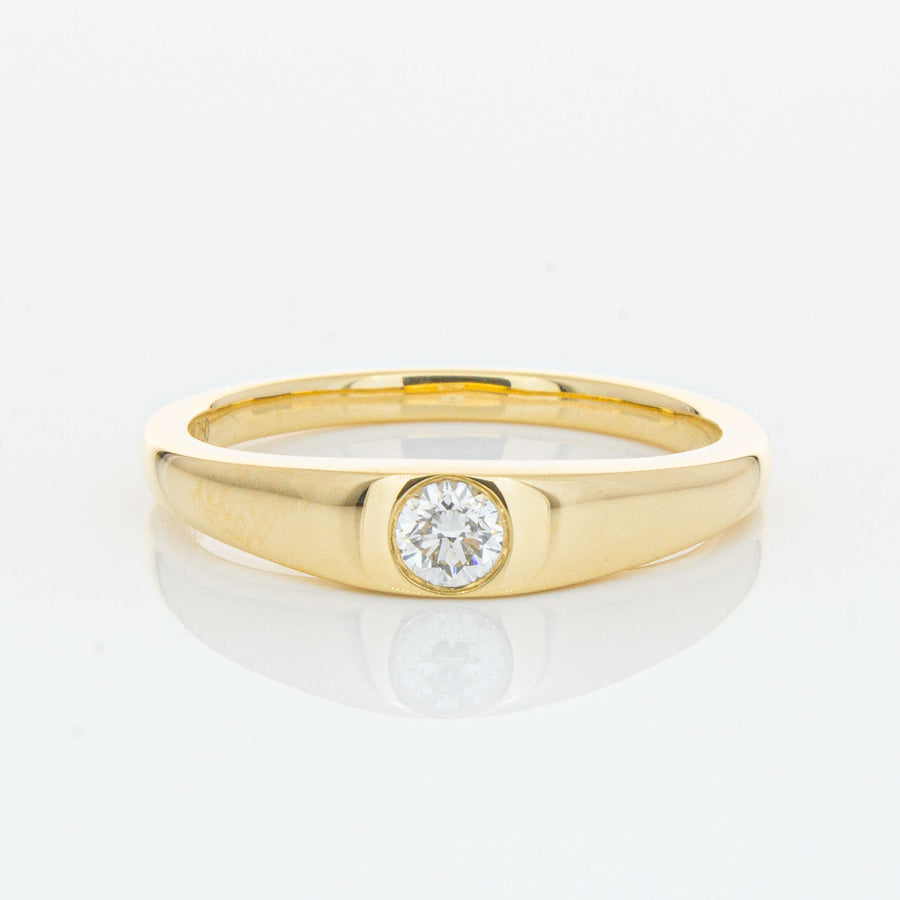 18ct Yellow Gold .16ct Diamond Gypsy Ring-Ring-Walker & Hall