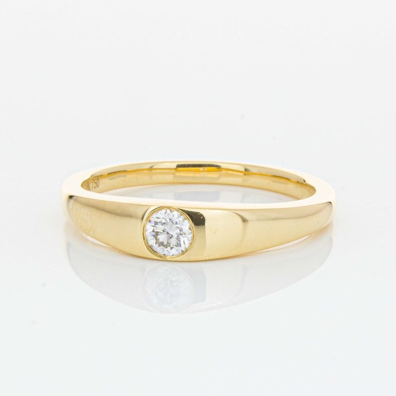 18ct Yellow Gold .16ct Diamond Gypsy Ring-Ring-Walker & Hall