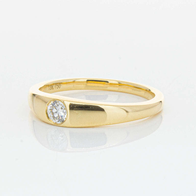 18ct Yellow Gold .16ct Diamond Gypsy Ring-Ring-Walker & Hall