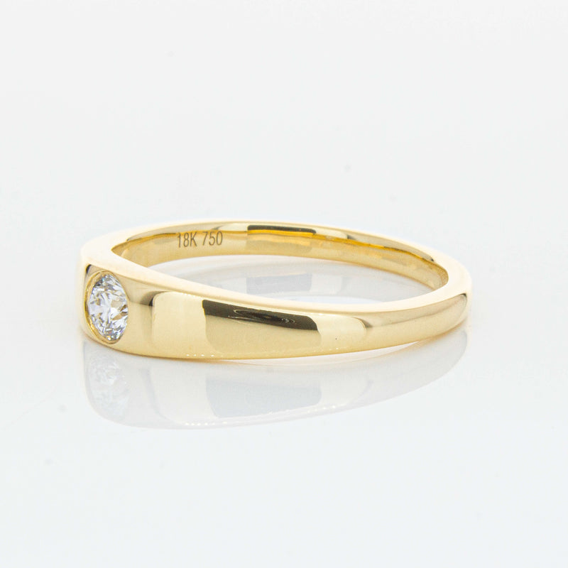 18ct Yellow Gold .16ct Diamond Gypsy Ring-Ring-Walker & Hall