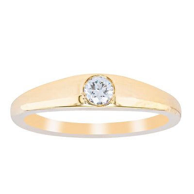 18ct Yellow Gold .16ct Diamond Gypsy Ring-Ring-Walker & Hall