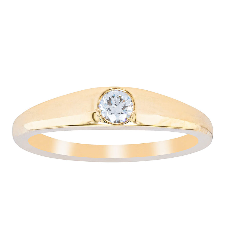 18ct Yellow Gold .16ct Diamond Gypsy Ring-Ring-Walker & Hall