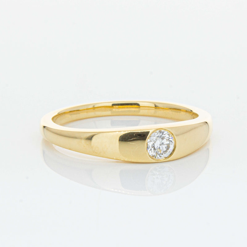18ct Yellow Gold .16ct Diamond Gypsy Ring-Ring-Walker & Hall