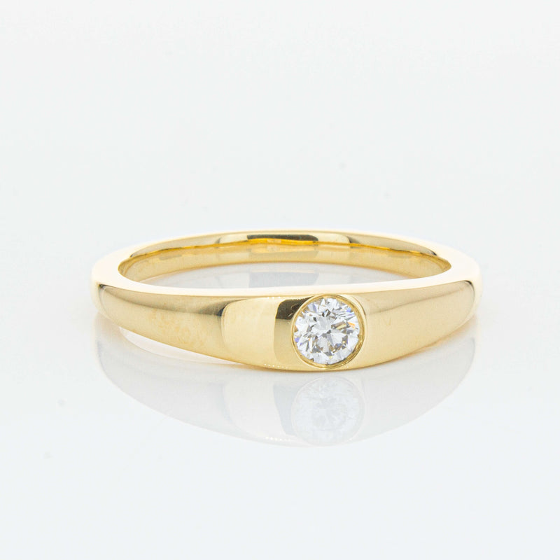 18ct Yellow Gold .16ct Diamond Gypsy Ring-Ring-Walker & Hall