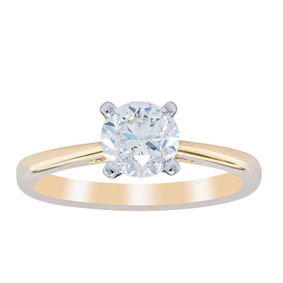 14ct Yellow Gold 1.00ct Diamond Luna Ring-Ring-Walker & Hall