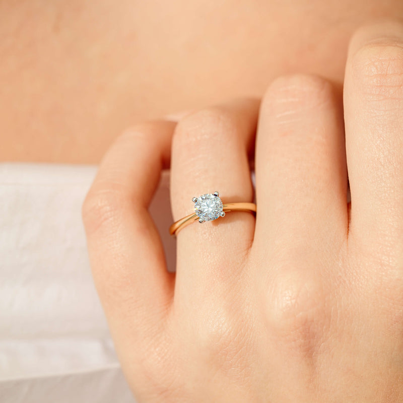 14ct Yellow Gold 1.00ct Diamond Luna Ring-Ring-Walker & Hall