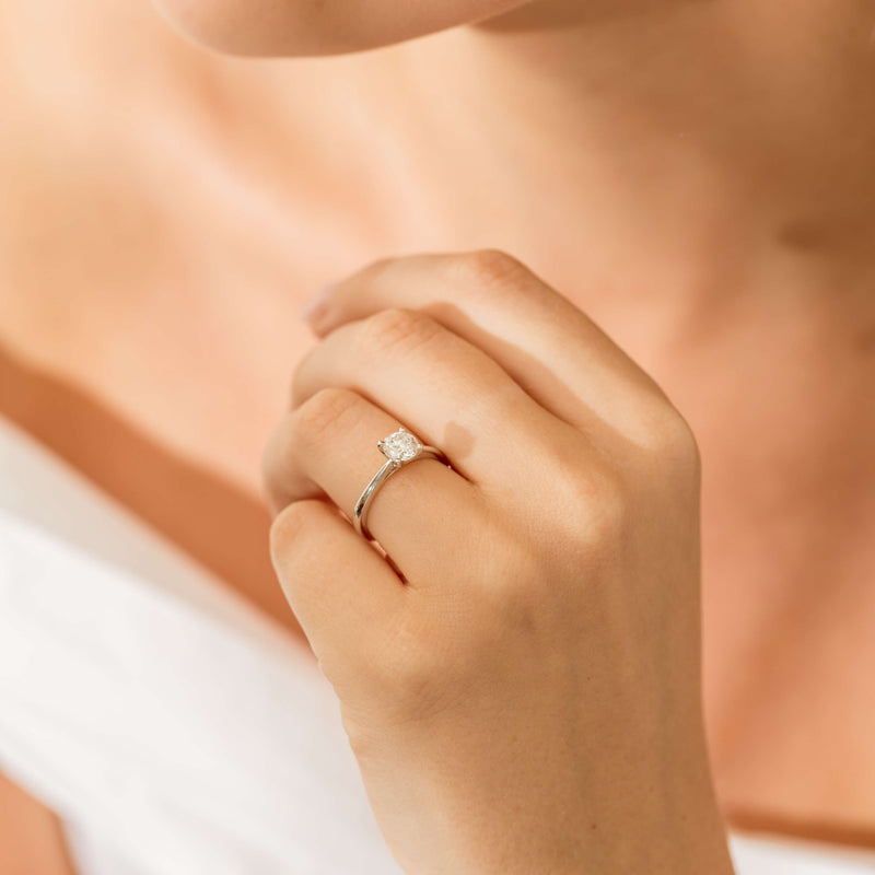 14ct White Gold 1.00ct Diamond Luna Ring-Ring-Walker & Hall