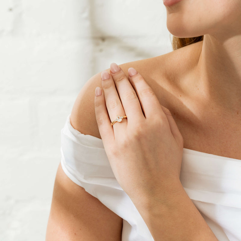 18ct Yellow Gold 1.00ct Pear Diamond Ayla Ring-Ring-Walker & Hall