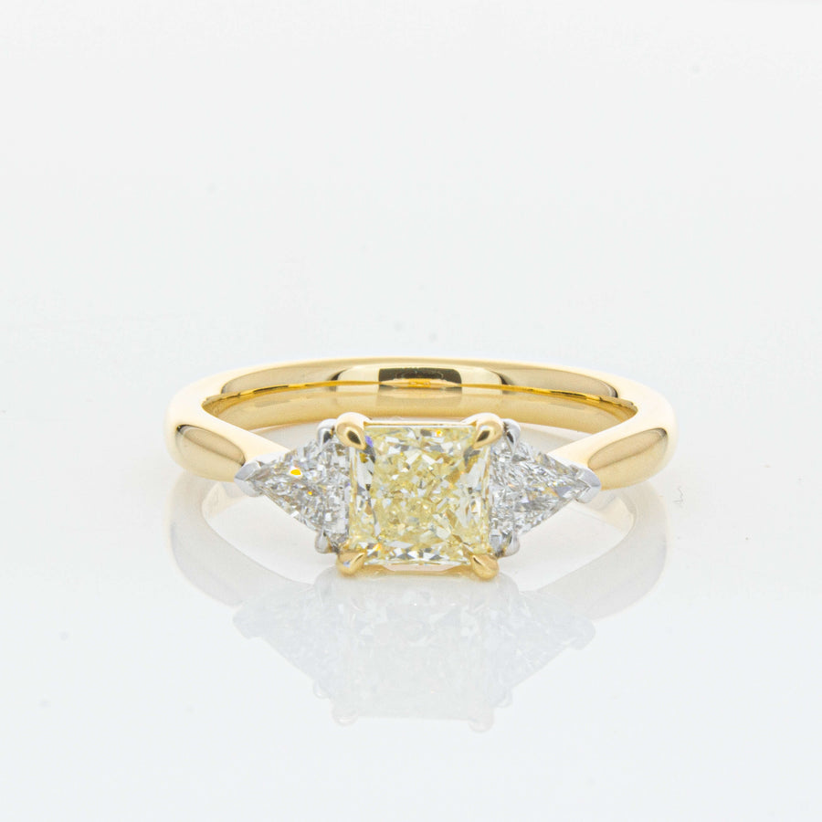 18ct Yellow Gold 1.01ct Princess Cut Yellow Diamond Ring-Ring-Walker & Hall