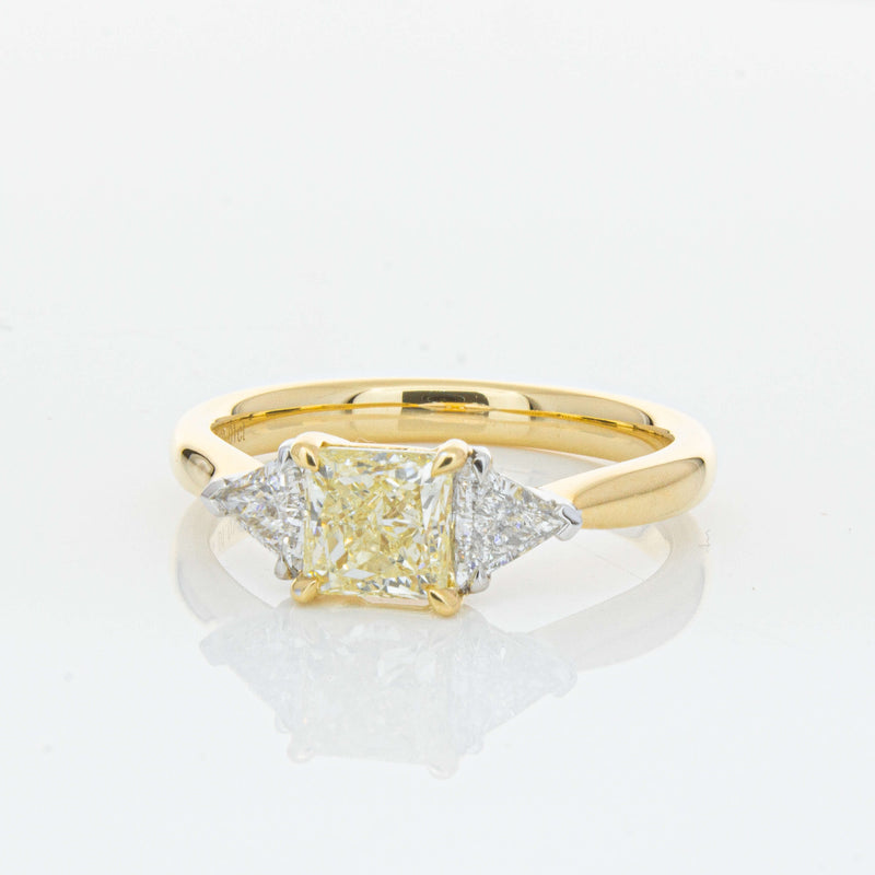 18ct Yellow Gold 1.01ct Princess Cut Yellow Diamond Ring-Ring-Walker & Hall
