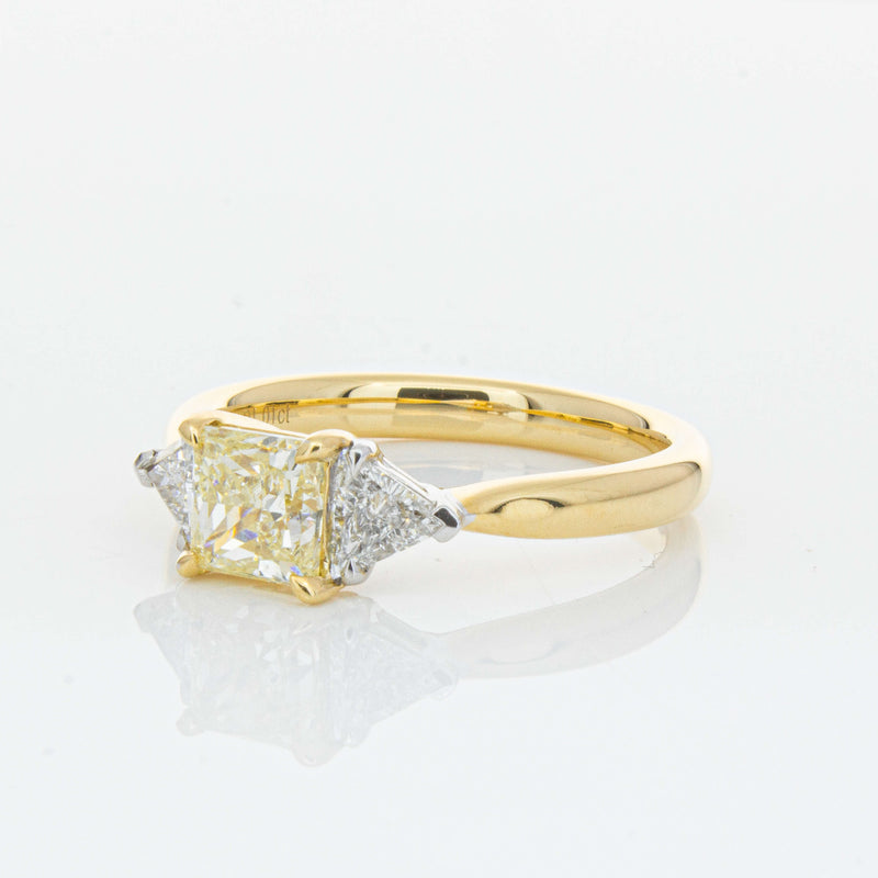 18ct Yellow Gold 1.01ct Princess Cut Yellow Diamond Ring-Ring-Walker & Hall