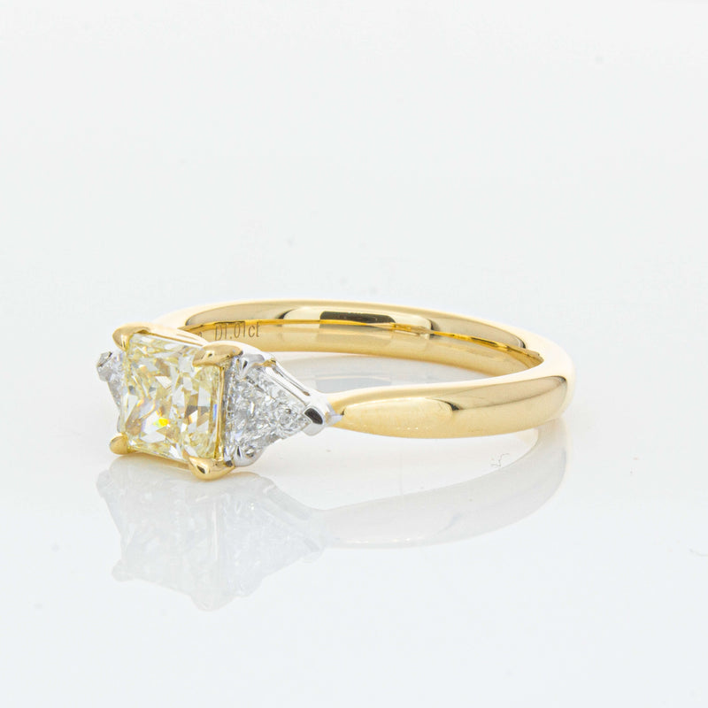 18ct Yellow Gold 1.01ct Princess Cut Yellow Diamond Ring-Ring-Walker & Hall