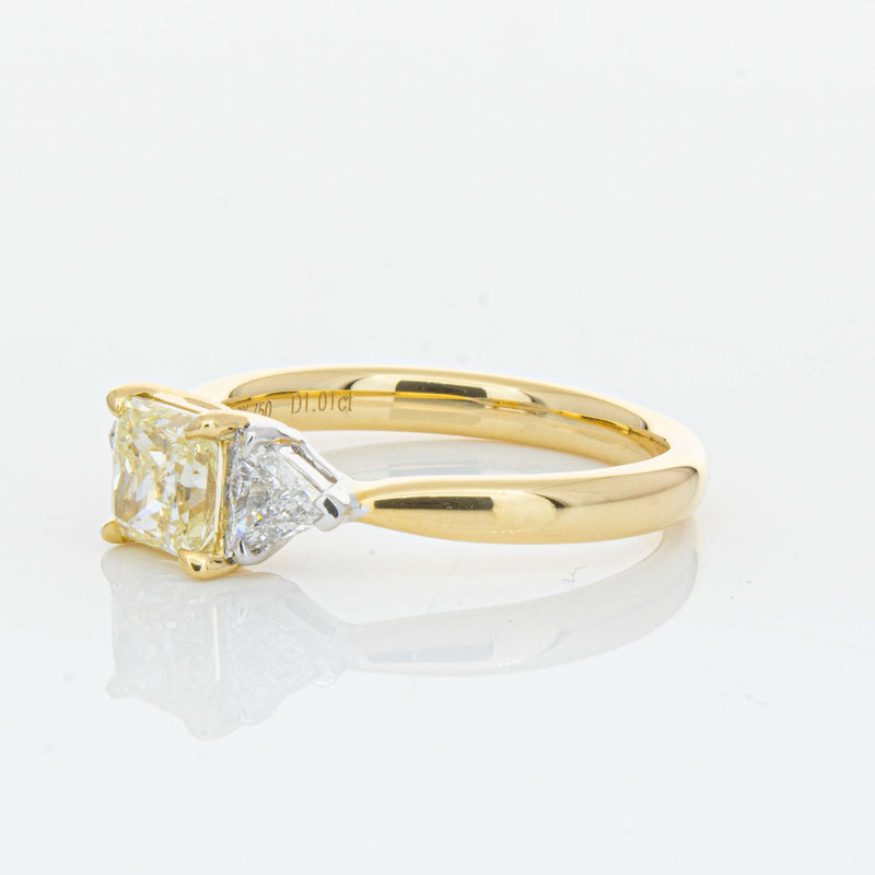 18ct Yellow Gold 1.01ct Princess Cut Yellow Diamond Ring-Ring-Walker & Hall