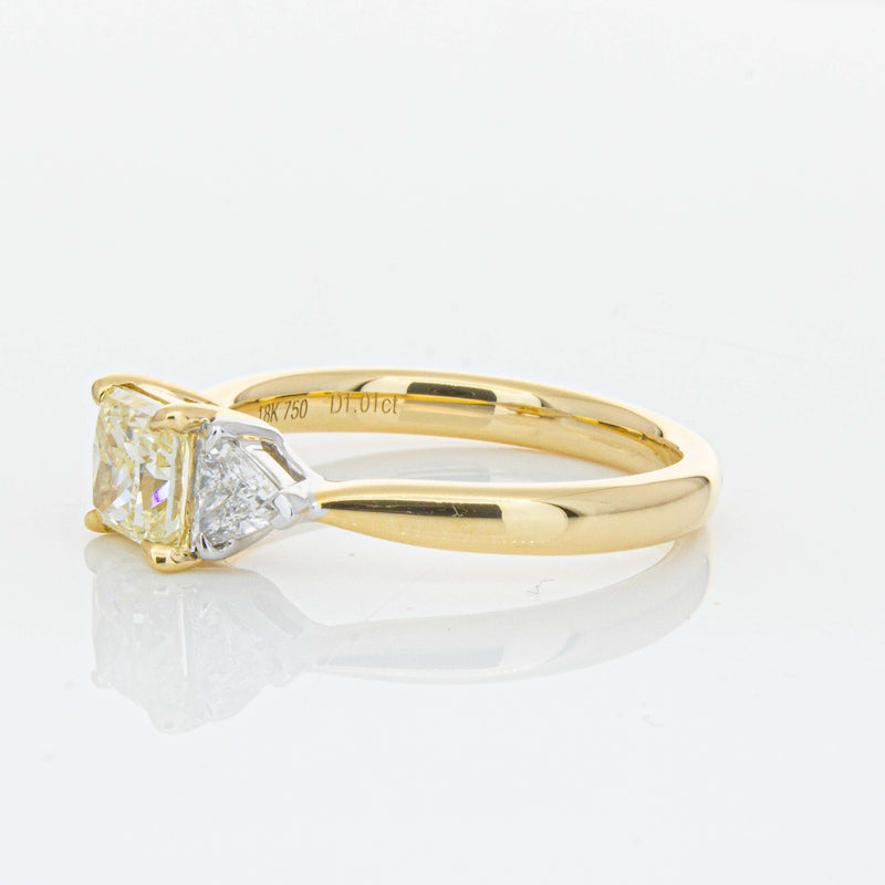 18ct Yellow Gold 1.01ct Princess Cut Yellow Diamond Ring-Ring-Walker & Hall