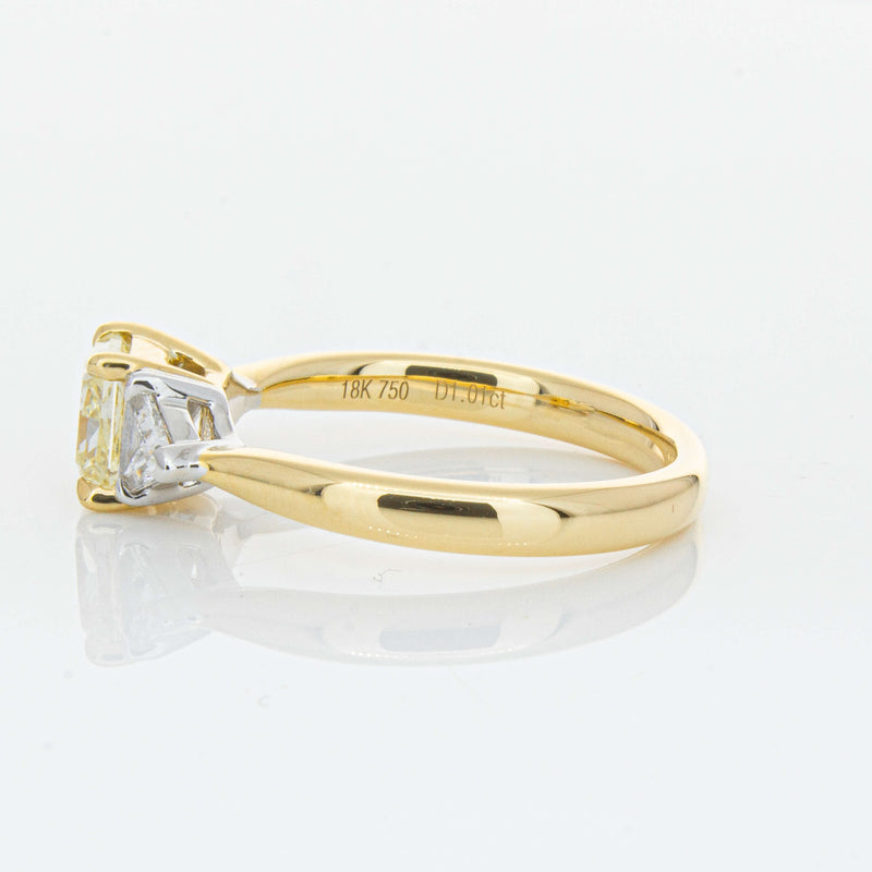 18ct Yellow Gold 1.01ct Princess Cut Yellow Diamond Ring-Ring-Walker & Hall