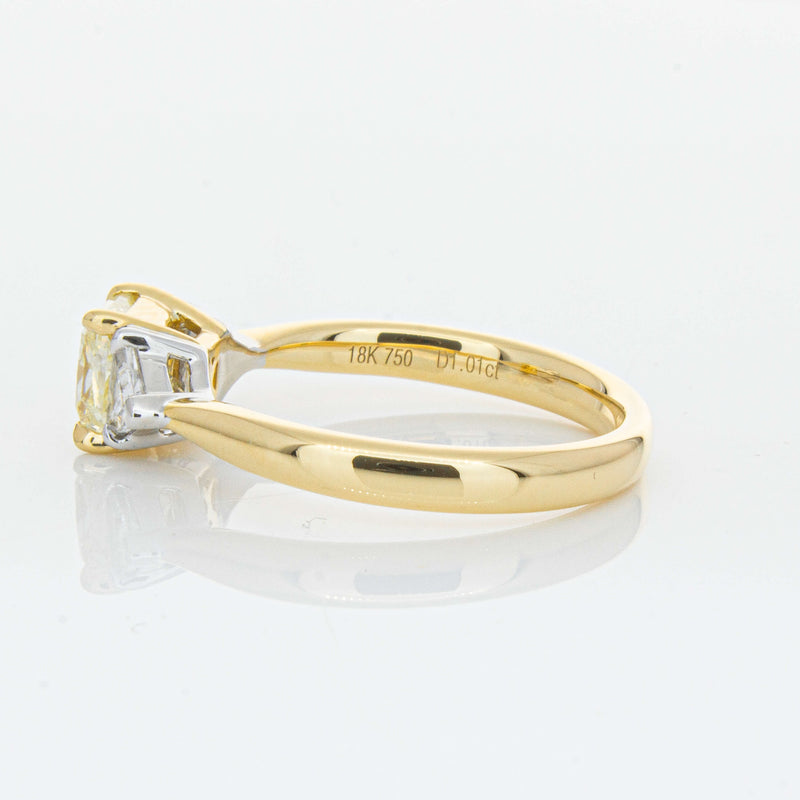 18ct Yellow Gold 1.01ct Princess Cut Yellow Diamond Ring-Ring-Walker & Hall