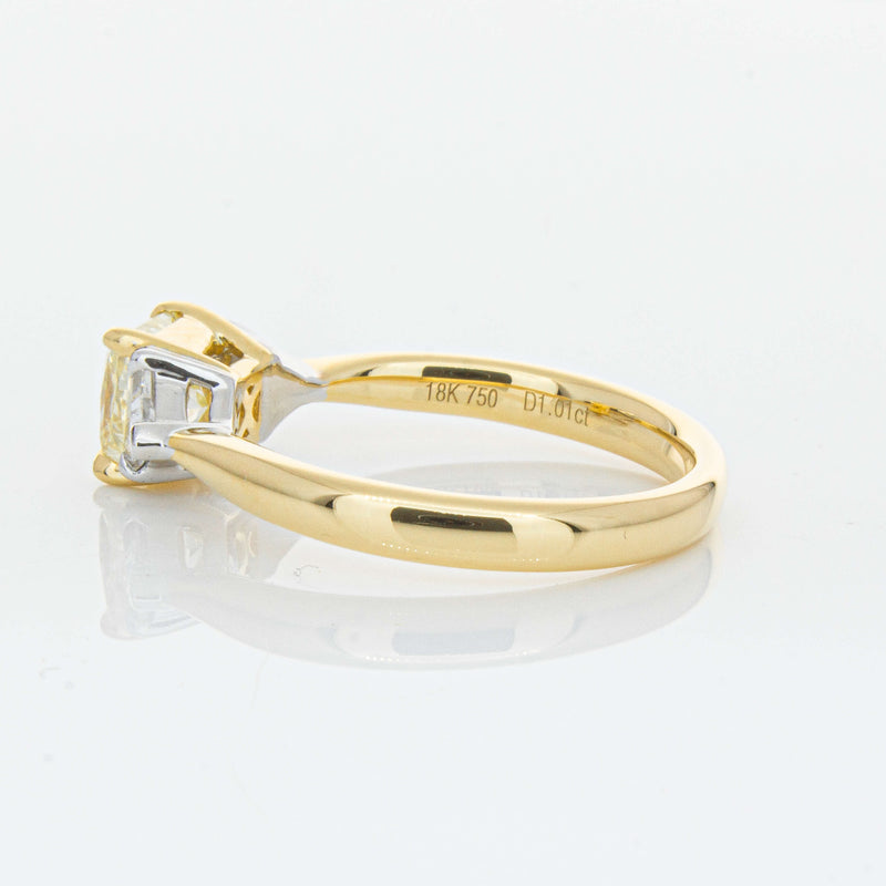 18ct Yellow Gold 1.01ct Princess Cut Yellow Diamond Ring-Ring-Walker & Hall