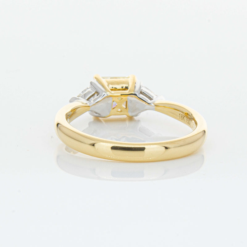 18ct Yellow Gold 1.01ct Princess Cut Yellow Diamond Ring-Ring-Walker & Hall