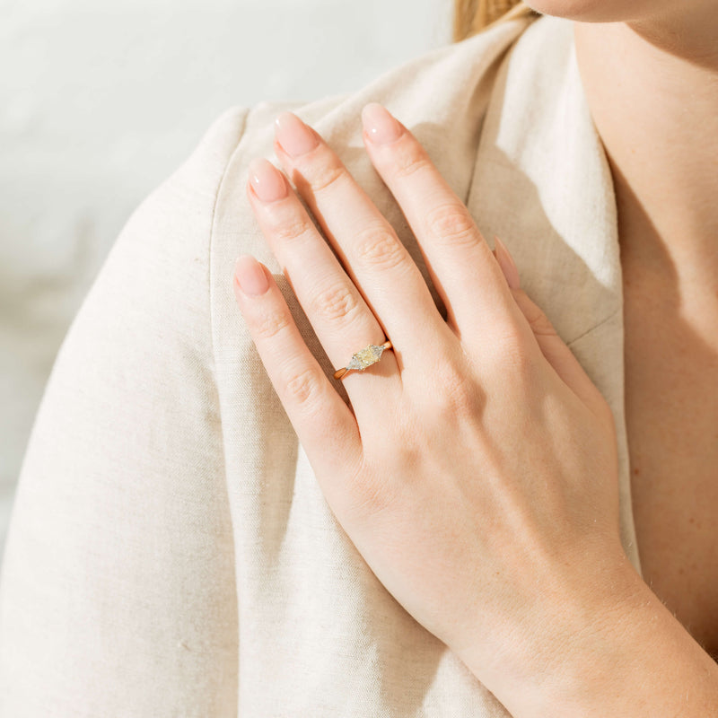 18ct Yellow Gold 1.01ct Princess Cut Yellow Diamond Ring-Ring-Walker & Hall