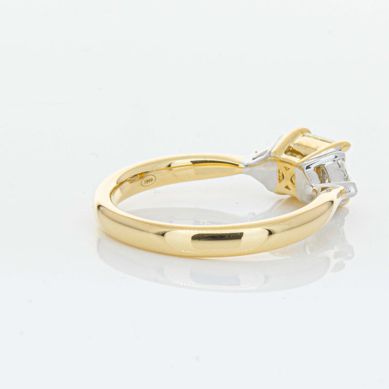 18ct Yellow Gold 1.01ct Princess Cut Yellow Diamond Ring-Ring-Walker & Hall