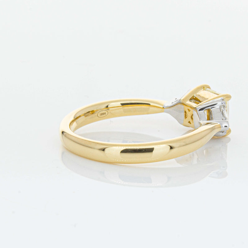 18ct Yellow Gold 1.01ct Princess Cut Yellow Diamond Ring-Ring-Walker & Hall