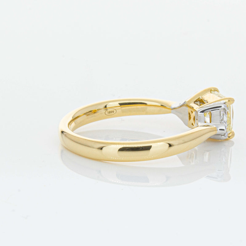 18ct Yellow Gold 1.01ct Princess Cut Yellow Diamond Ring-Ring-Walker & Hall