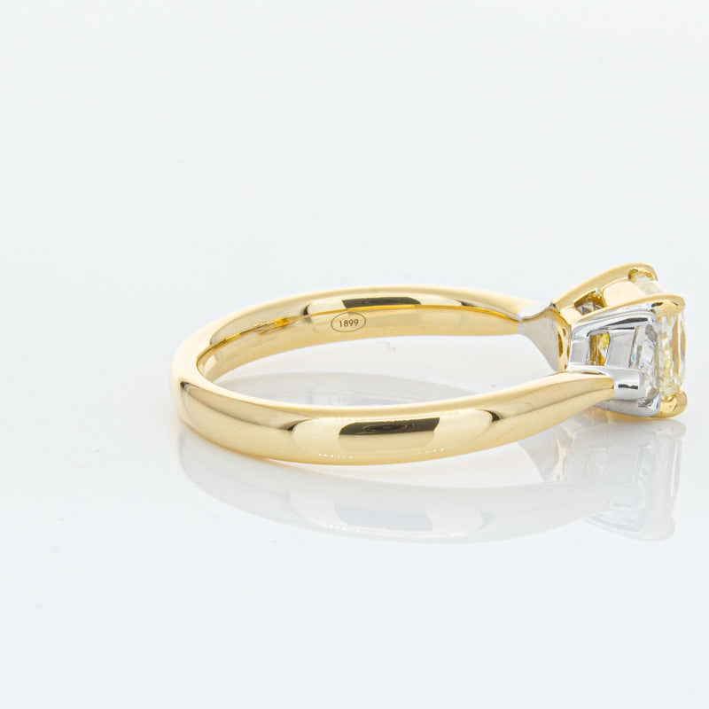 18ct Yellow Gold 1.01ct Princess Cut Yellow Diamond Ring-Ring-Walker & Hall
