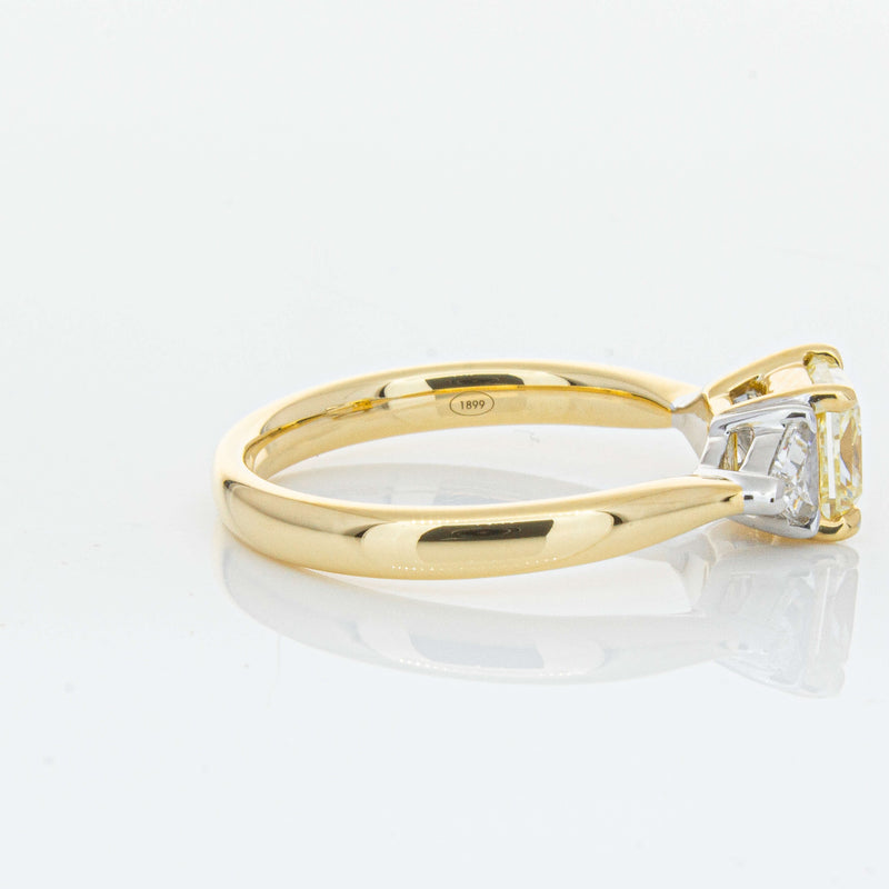18ct Yellow Gold 1.01ct Princess Cut Yellow Diamond Ring-Ring-Walker & Hall