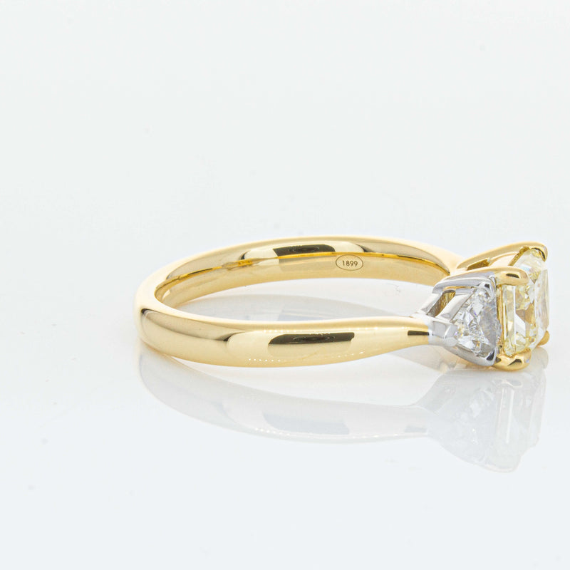 18ct Yellow Gold 1.01ct Princess Cut Yellow Diamond Ring-Ring-Walker & Hall