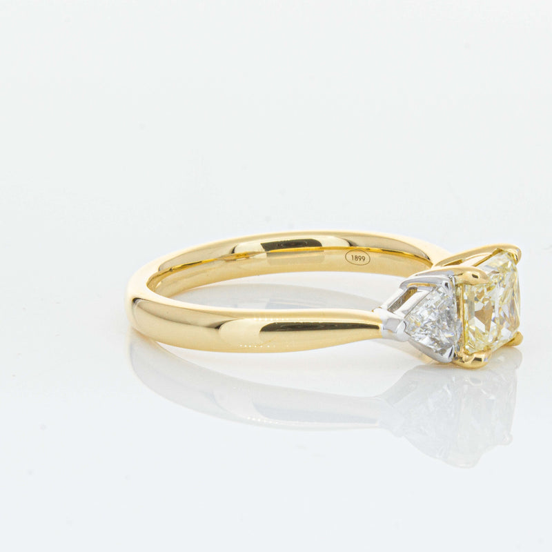 18ct Yellow Gold 1.01ct Princess Cut Yellow Diamond Ring-Ring-Walker & Hall