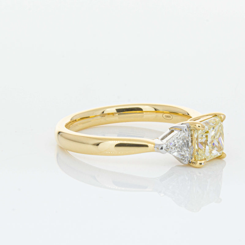18ct Yellow Gold 1.01ct Princess Cut Yellow Diamond Ring-Ring-Walker & Hall