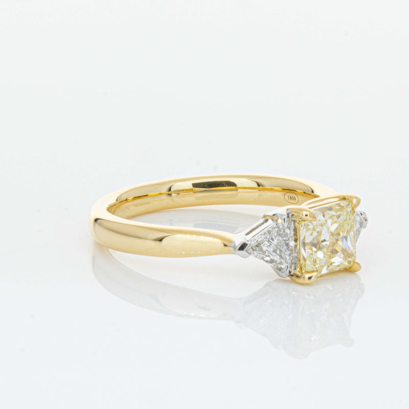 18ct Yellow Gold 1.01ct Princess Cut Yellow Diamond Ring-Ring-Walker & Hall