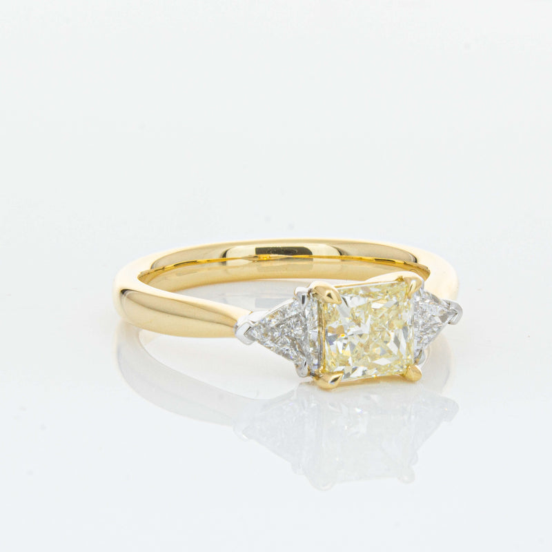 18ct Yellow Gold 1.01ct Princess Cut Yellow Diamond Ring-Ring-Walker & Hall