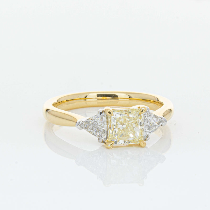 18ct Yellow Gold 1.01ct Princess Cut Yellow Diamond Ring-Ring-Walker & Hall