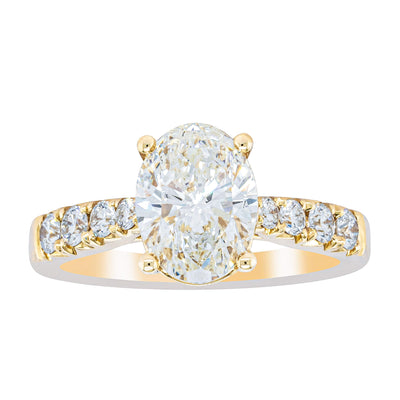 18ct Yellow Gold 2.01ct Oval Diamond Phoenix Ring-Ring-Walker & Hall