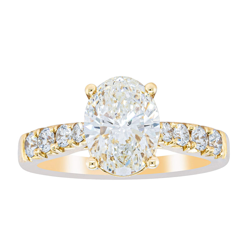 18ct Yellow Gold 2.01ct Oval Diamond Phoenix Ring-Ring-Walker & Hall
