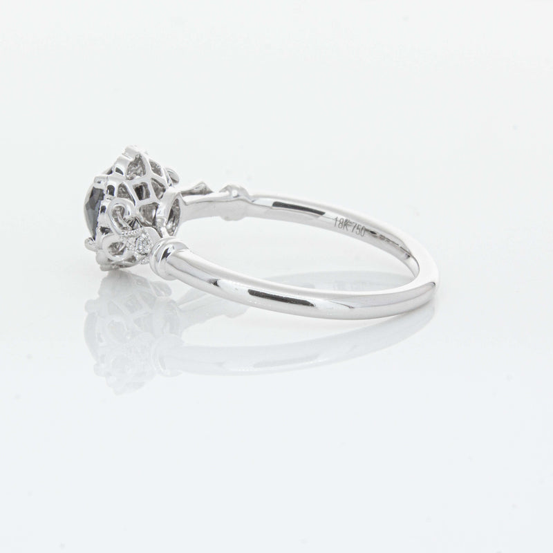 18ct White Gold .54ct Black Diamond Versailles Ring-Ring-Walker & Hall