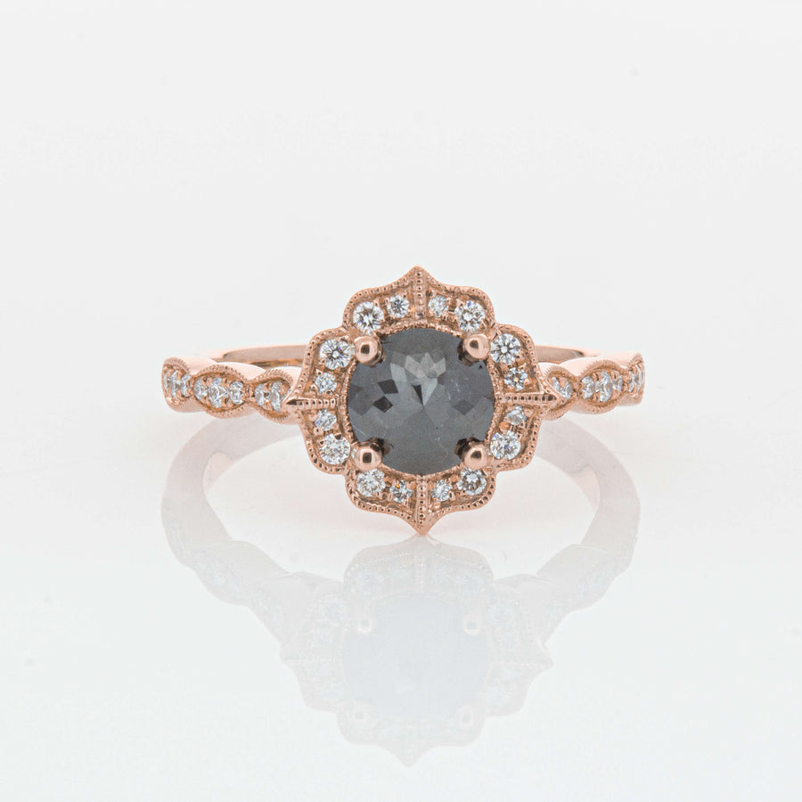 18ct Rose Gold .61ct Black Diamond Paramount Ring-Ring-Walker & Hall