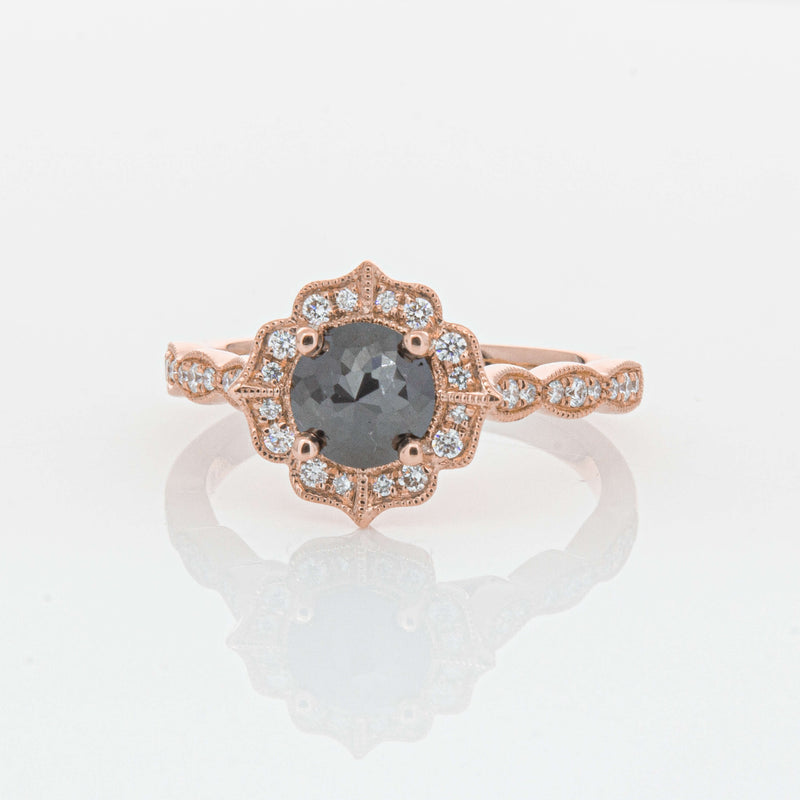 18ct Rose Gold .61ct Black Diamond Paramount Ring-Ring-Walker & Hall
