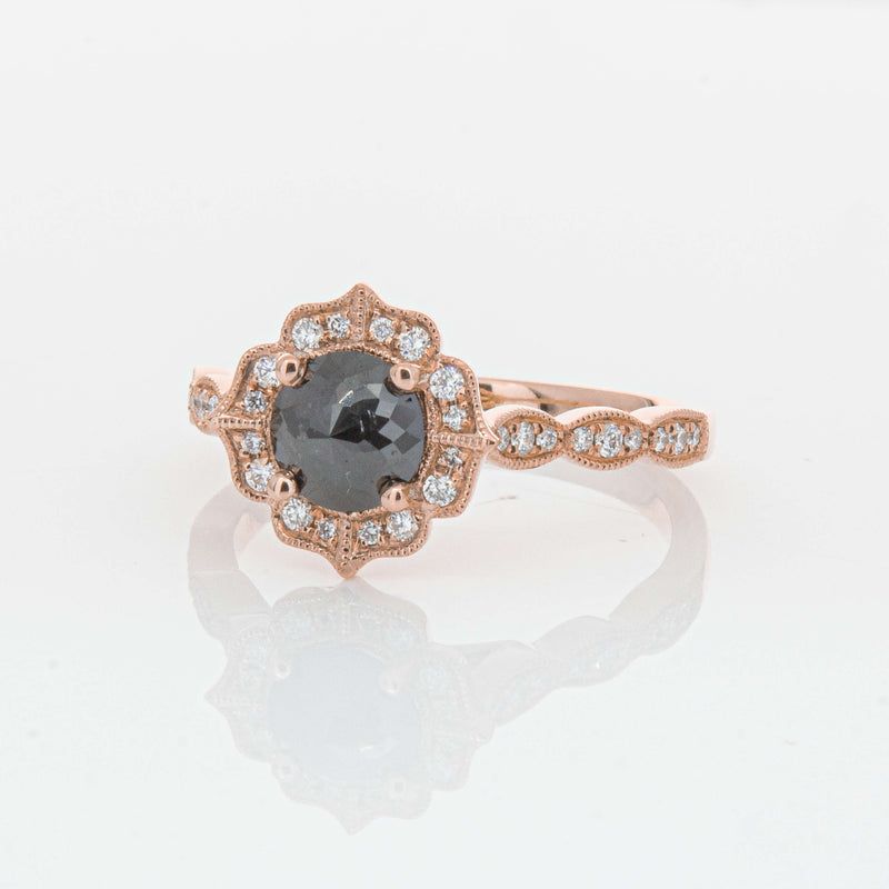 18ct Rose Gold .61ct Black Diamond Paramount Ring-Ring-Walker & Hall
