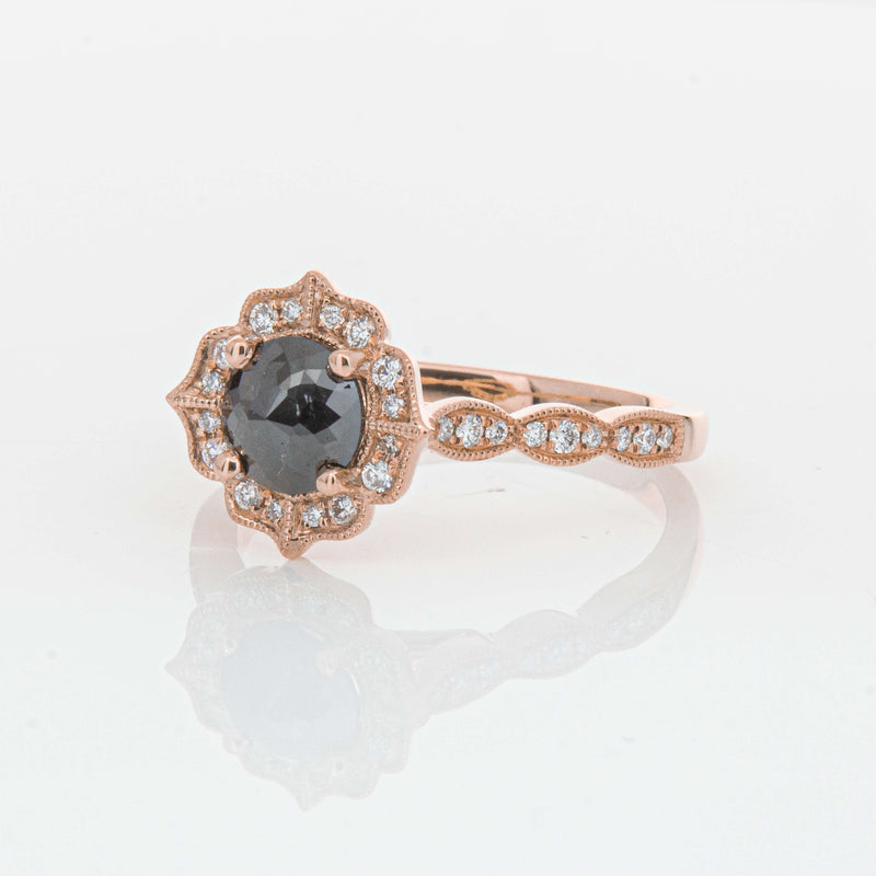 18ct Rose Gold .61ct Black Diamond Paramount Ring-Ring-Walker & Hall