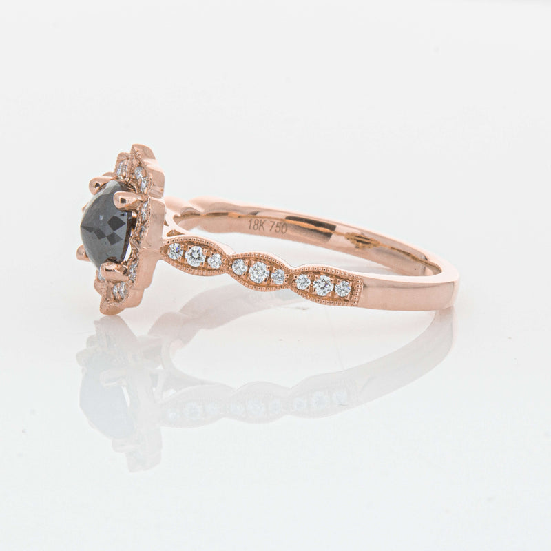 18ct Rose Gold .61ct Black Diamond Paramount Ring-Ring-Walker & Hall