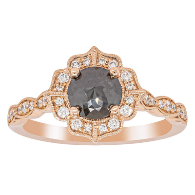 18ct Rose Gold .61ct Black Diamond Paramount Ring-Ring-Walker & Hall