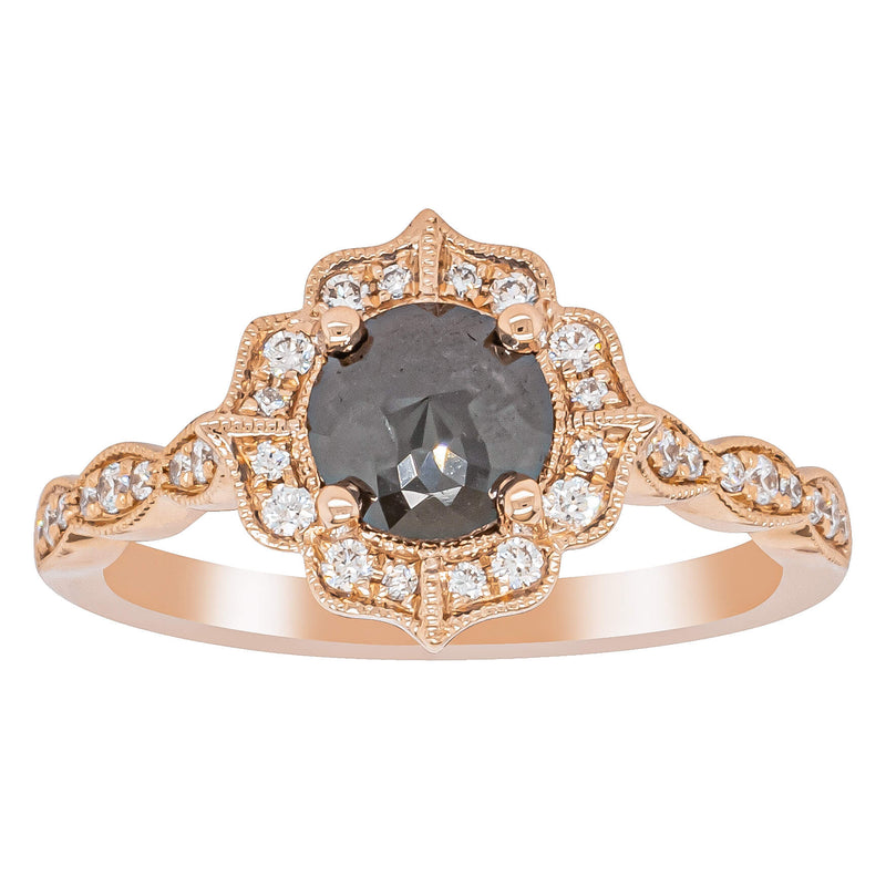18ct Rose Gold .61ct Black Diamond Paramount Ring-Ring-Walker & Hall
