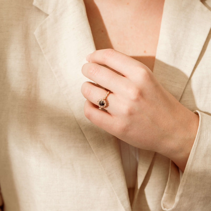 18ct Rose Gold .61ct Black Diamond Paramount Ring-Ring-Walker & Hall