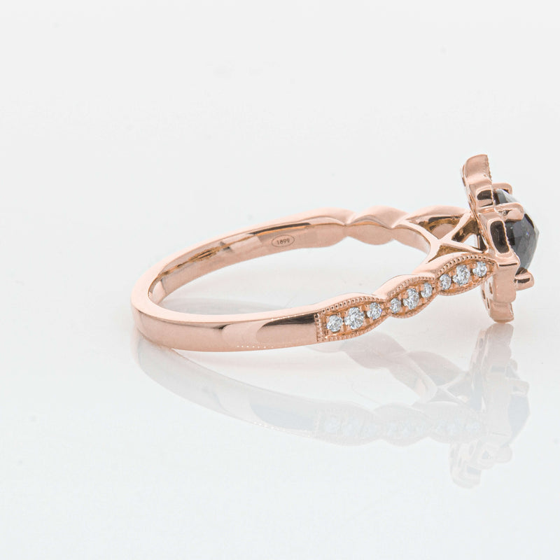 18ct Rose Gold .61ct Black Diamond Paramount Ring-Ring-Walker & Hall